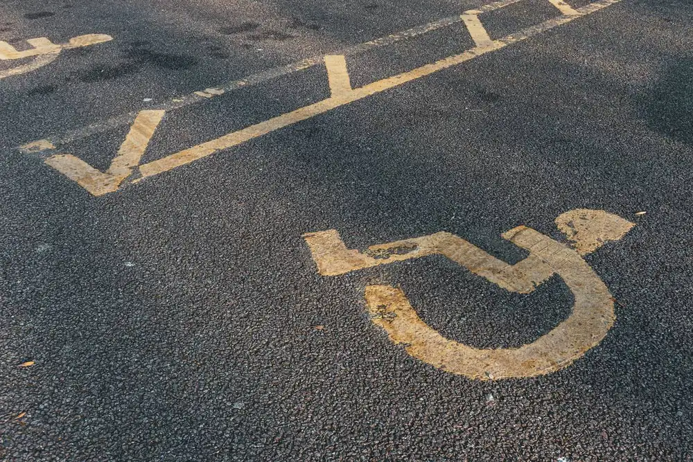 Accessible parking stall marking